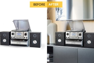 edit your product mockup photos into realistic background scenes