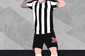 create an illustration of a footballer of your choosing