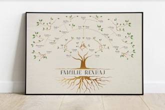 design personalized word family tree poster