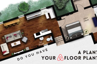 create a 2d or 3d floor plan for your airbnb vacation rental