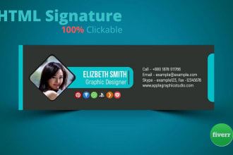 design professional clickable HTML email signature
