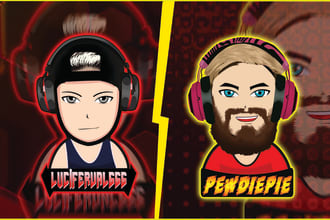 create avatar gaming anime character logo for twitch youtube