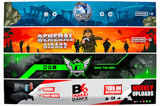 design a eye catching youtube banner or channel art