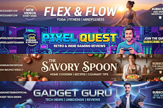 design a youtube banner and matching profile picture