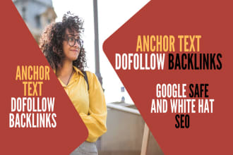create 30 anchor text SEO dofollow backlinks white hat authority link building