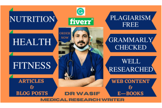 write medical articles about nutrition, food, and fitness