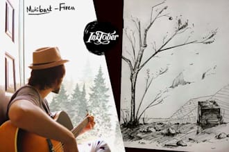 draw anything using ink and watercolor
