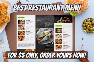 do a creative menu design in 1 hour