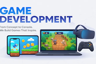 develop 2d and 3d games in unity for android IOS web and PC