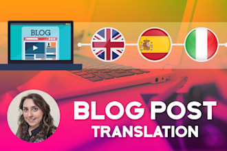 do blog post translations in spanish, english and italian
