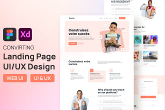 do professional UI UX landing page and web template design