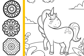 draw coloring book pages and covers for children and adult