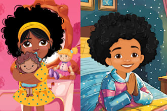 design amazing kids illustration for your book