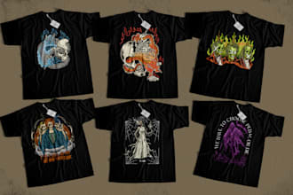 create skull illustration for t shirt design