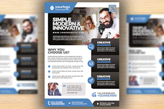 design corporate, real estate, and restaurant flyer
