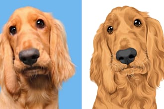 draw your pet into vector art illustration