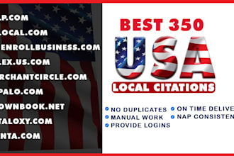 top 350 USA local citations and directory submission local business seo