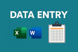 do excel data entry, copy paste, data entry, typing