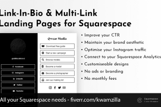 build a bio link landing page for your squarespace site