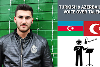 record 300 words turkish and azerbaijani male voice over