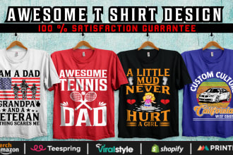 do create unique and typography bulk t shirt design