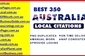 top 350 australia local citations and australian business directories local seo
