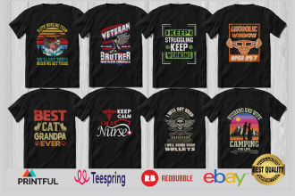 create bulk t shirt designs for teespring, merch or redbubble
