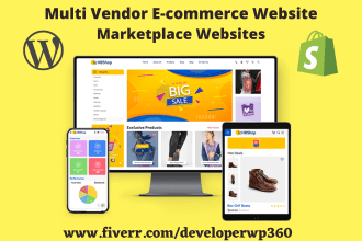 build multi vendor ecommerce website or multi vendor ecommerce marketplace
