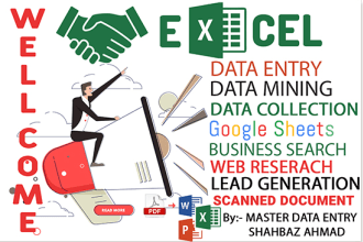 do excel data entry, data collection job very fast