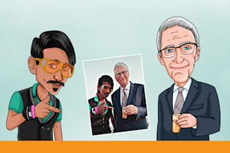 draw a cartoon caricature portrait from your photo