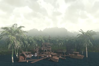 do 3d environment modelling with textures and effects