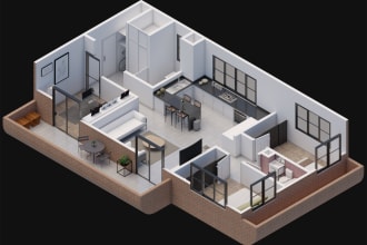 turn your architecture floor plan or drawing into a 3d floor plan