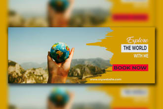 design facebook cover or any social banner design superfast