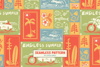 design seamless pattern for textile with hand drawn style