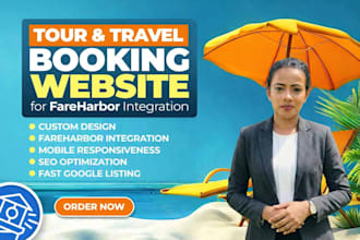 build a travel tour booking website with fareharbor, rezdy, peek pro, newbook