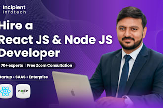 do react js frontend and node js backend development for you
