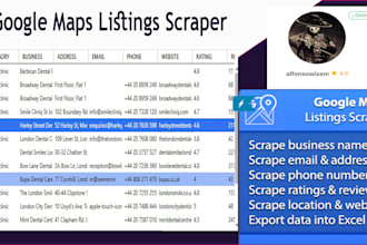 scrape from google maps business data