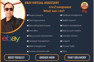 ebay listing, review optimization, account and order management