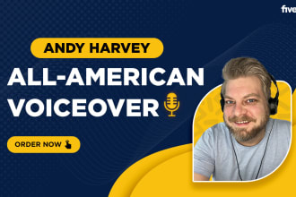 record your pro american male voice over and narration