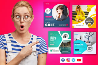 design ad creative, facebook ads, instagram post, and web banner