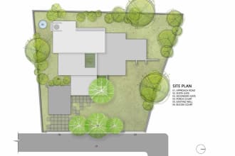 render landscape drawing or site plan in photoshop