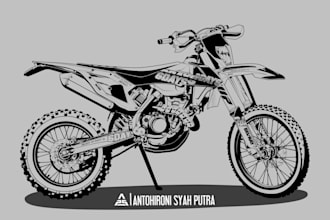make vector line art motorcycle and car from a your photo