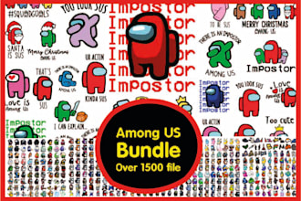 provide 1500 among US bundle svg among US svg among us