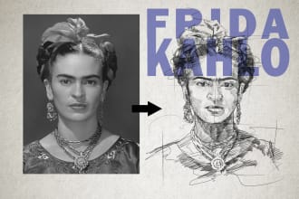 drawing your portait into unique and artistic rough sketches