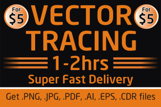 vectorize, redraw, trace, recreate logo in 2 hrs