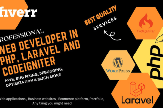 develop and configure PHP, laravel, codeigniter script, apis
