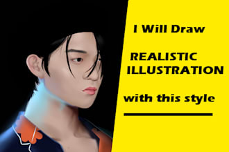 draw realistic illustration with this style