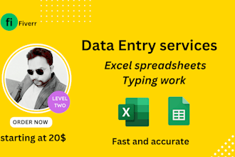 do fast accurate data entry typing work in excel spreadsheet