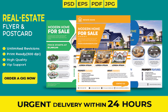 do real estate poster and postcard design
