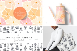 make customized textile seamless pattern for digital print